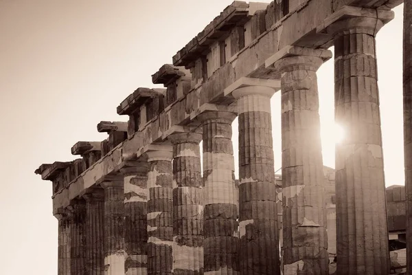 Closeup Temple Parthenon Acropolis Atenas Greece — Fotografia de Stock