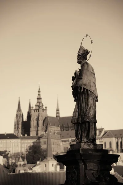 Charles Köprüsü Heykel Closeup Prag Çek Cumhuriyeti — Stok fotoğraf