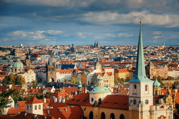 Praga Skyline Vista Panoramica Con Edifici Storici Repubblica Ceca — Foto Stock