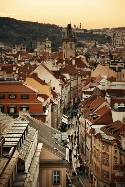 Çek Cumhuriyeti Nde Gün Batımında Our Lady Prag Kilisesi Çatısı — Stok fotoğraf