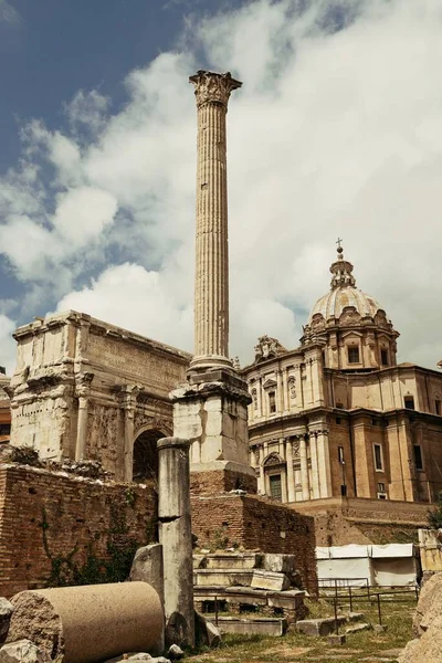 Foro Roma Con Ruinas Edificios Históricos Italia — Foto de Stock