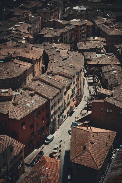 Talya Tarihi Binaları Olan Ortaçağ Şehri Siena Çatı Manzaralı — Stok fotoğraf