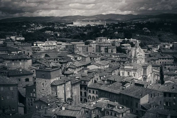 Középkori Város Siena Tetőtéri Kilátás Történelmi Épületek Olaszországban — Stock Fotó