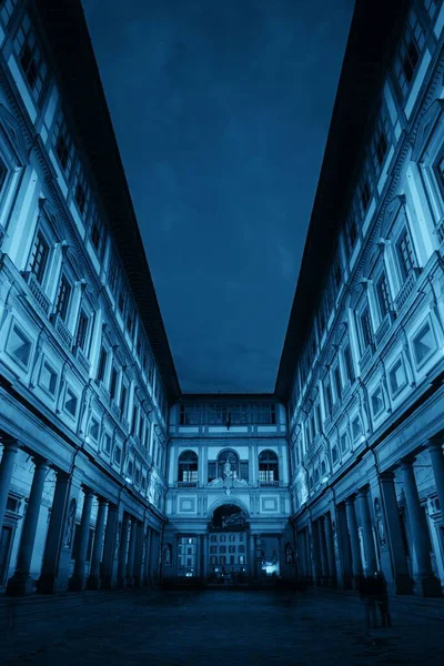 Galería Los Uffizi Piazzale Degli Uffizi Por Noche Florencia Italia — Foto de Stock