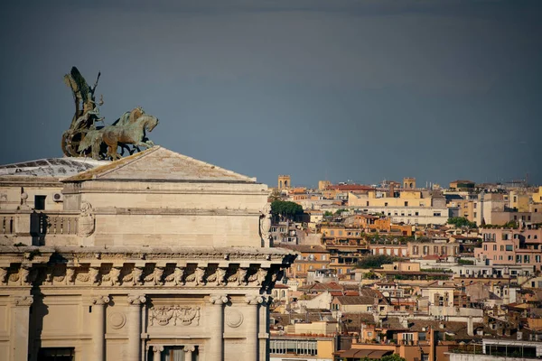 Rom Takutsikt Med Antik Arkitektur Och Staty Italien — Stockfoto