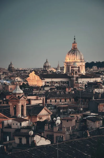 Roma Vista Para Telhado Com Arquitetura Antiga Itália Noite — Fotografia de Stock