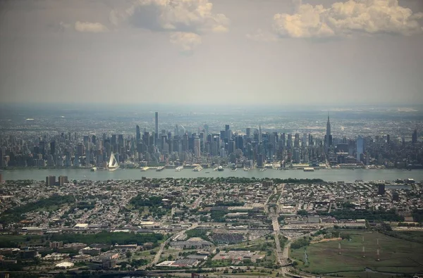 New York City Uitzicht Vanuit Lucht Met Hudson River New — Stockfoto