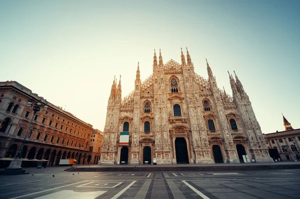 Plaza Catedral Piazza Del Duomo Italiano Centro Ciudad Milán Italia —  Fotos de Stock