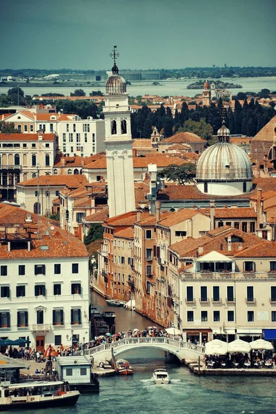 Veneza Com Torre Relógio Ponte Itália — Fotografia de Stock