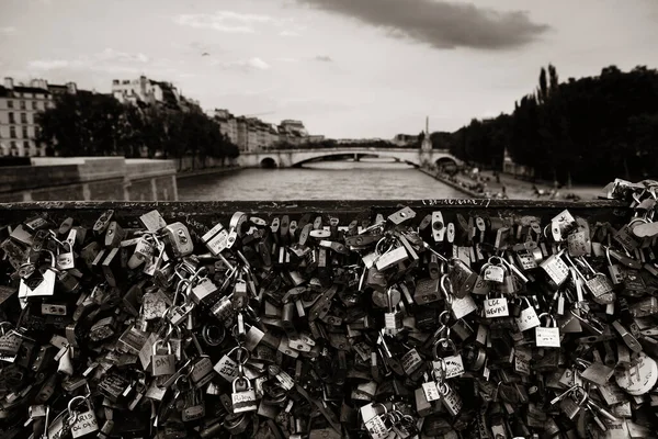 Huge Amount Padlocks Bridge River Seine Paris — Stock Photo, Image