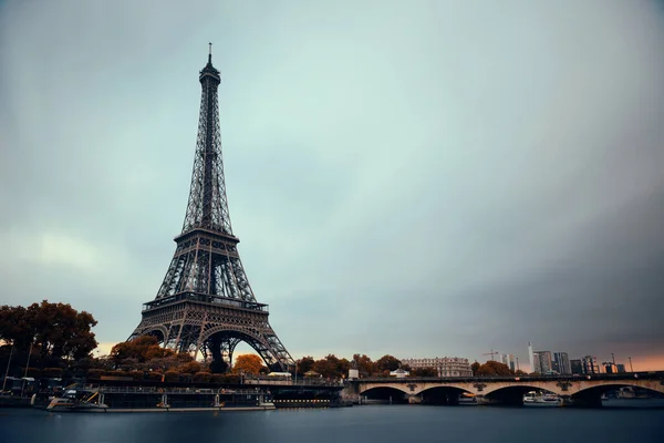 Eiffel Tower Bridge River Seine Paris France — Stock Photo, Image