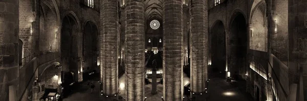 Basilica Santa Maria Del Mar Primo Piano Panorama Barcellona Spagna — Foto Stock