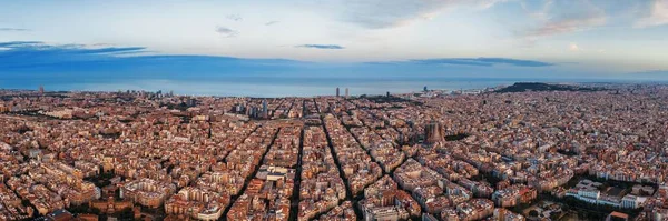 Barcelona Skyline Flygfoto Med Byggnader Spanien — Stockfoto
