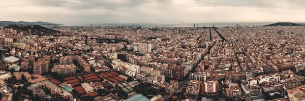 Barcelona Skyline Flygfoto Med Byggnader Spanien — Stockfoto