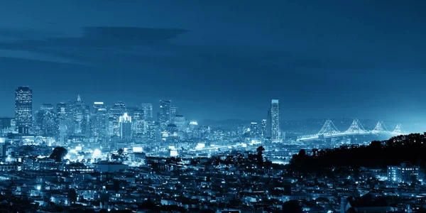 San Francisco Stad Skyline Panorama Med Urbana Arkitekturer Natten — Stockfoto