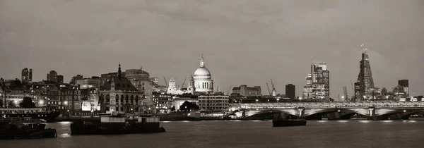 London Skyline Night Bridge Pauls Cathedral Thames River — Stock Photo, Image