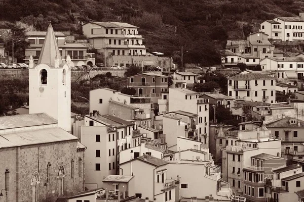 Riomaggiore Oglądany Góry Cinque Terre Włochy — Zdjęcie stockowe