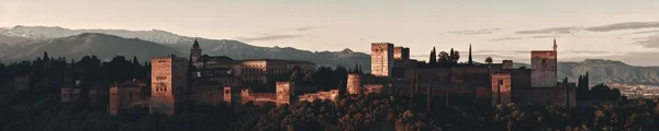 Granada Alhambra Panoramiczny Widok Góry Hiszpanii — Zdjęcie stockowe