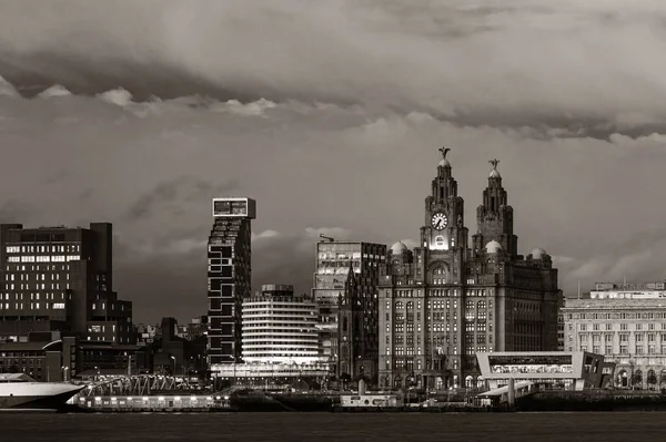 Paisaje Urbano Del Skyline Liverpool Con Edificios Inglaterra Reino Unido —  Fotos de Stock