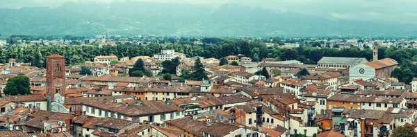 İtalya 'da kule ve katedral manzaralı Lucca silueti