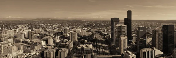 Seattle Vue Sur Toit Avec Architecture Urbaine Ville — Photo