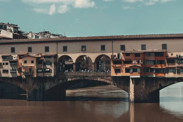 Ponte Vecchio Nad Rzeką Arno Florencji Włochy — Zdjęcie stockowe