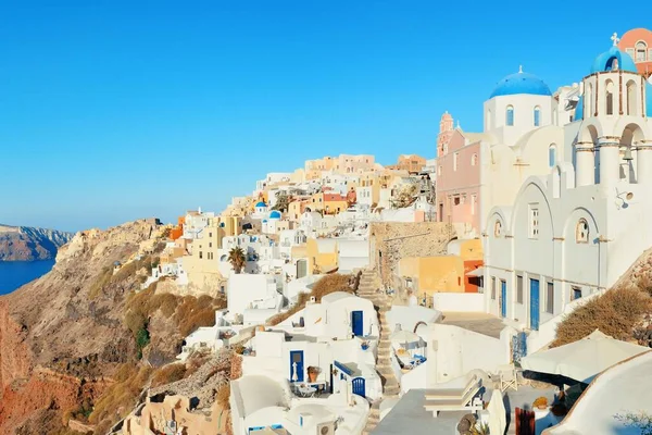 Santorini Skyline Med Byggnader Grekland — Stockfoto