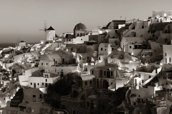 Santorini Skyline Natten Med Byggnader Grekland — Stockfoto