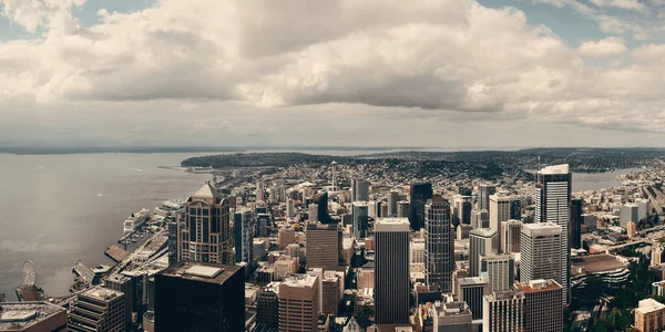 Seattle Střešní Panorama Pohled Městskou Architekturou — Stock fotografie