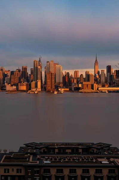 Skyline Del Centro New York City Con Architettura Vista Dal — Foto Stock