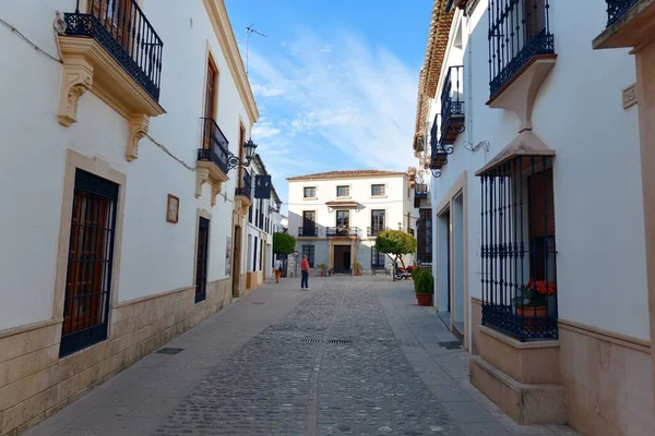 Ronda Vista Rua Com Edifícios Antigos Espanha — Fotografia de Stock