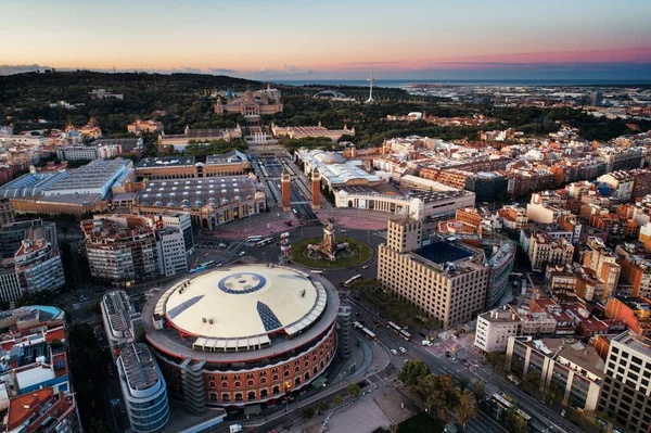 Letecký Pohled Barcelonu Španělsku — Stock fotografie