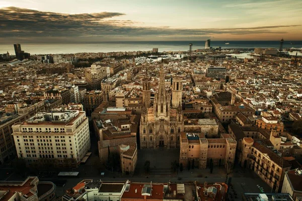Aerial View Gothic Quarter Barcelona Spain — Stock Photo, Image