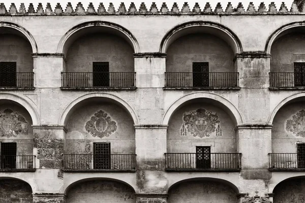 Detailní Pohled Starověkou Architekturu Úžasnými Vzory Cordoba Španělsko — Stock fotografie