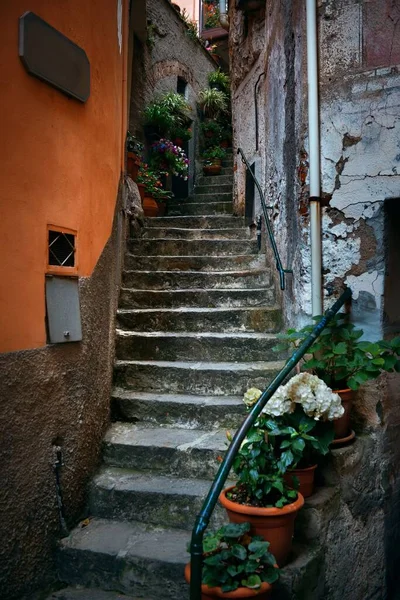 Typical Alley View Riomaggiore Cinque Terre Italy Stock Photo