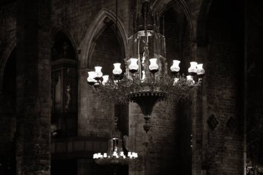 Santa Maria del Mar Bazilikası İspanya Barselona 'da yakın plan