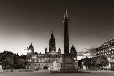 Glasgow, İskoçya 'daki George' da şehir konseyi gece görüşü