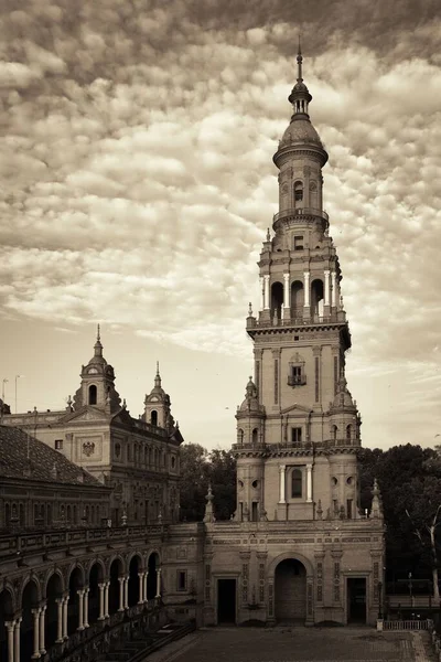 Plaza Espana Nebo Španělsko Náměstí Detailní Pohled Seville Španělsko — Stock fotografie