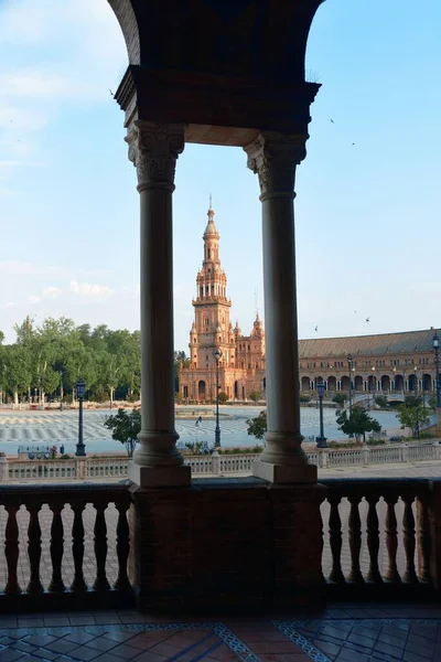 Plaza España Plaza España Vista Cerca Sevilla España — Foto de Stock