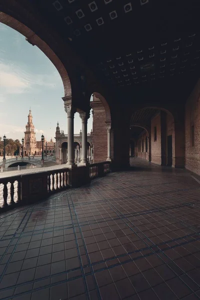 Plaza Espana Eller Spanien Square Närbild Sevilla Spanien — Stockfoto