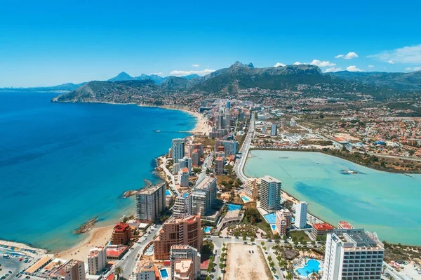 Veduta Aerea Calpe Con Mar Mediterraneo Parco Naturale Penyal Ifac — Foto Stock