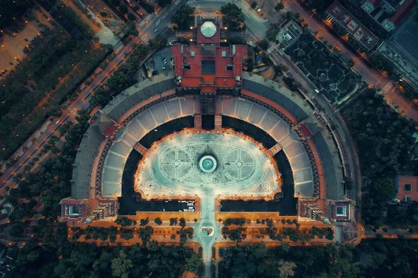 Plaza Espana Espanha Vista Aérea Quadrada Noite Sevilha Espanha — Fotografia de Stock