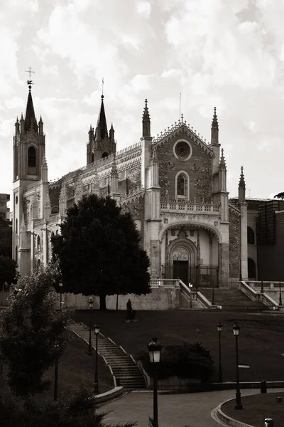 Vooraanzicht Van San Jeronimo Real Kerk Madrid Spanje — Stockfoto