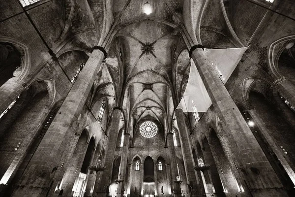 Βασιλική Της Santa Maria Del Mar Closeup Στη Βαρκελώνη Ισπανία — Φωτογραφία Αρχείου