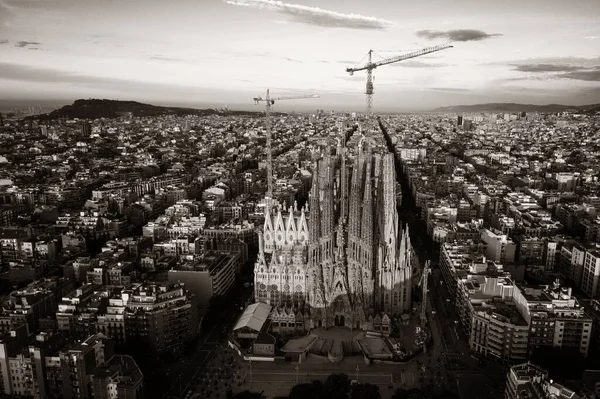 Sagrada Familia Basilica Aerial View Famous Landmark Barcelona Spain — Stock Photo, Image