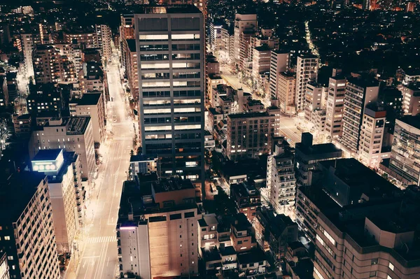 Tokyo Urban Skyskrapa Skyline Takutsikt Natten Japan — Stockfoto