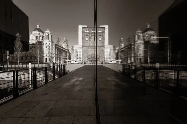 Liverpool Architecture Historique Avec Paysage Urbain Dans Centre Ville Angleterre — Photo