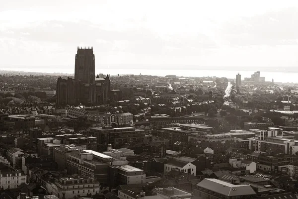 Vista Panorâmica Telhado Liverpool Com Edifícios Inglaterra Reino Unido — Fotografia de Stock