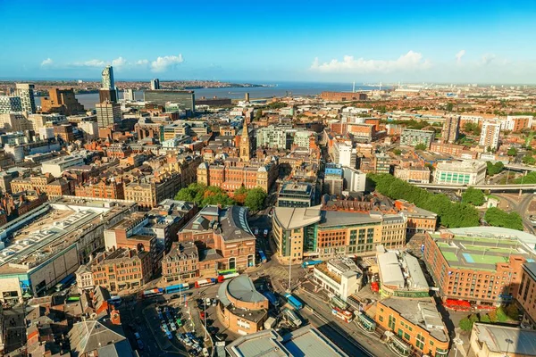 Vista Panorâmica Telhado Liverpool Com Edifícios Inglaterra Reino Unido — Fotografia de Stock