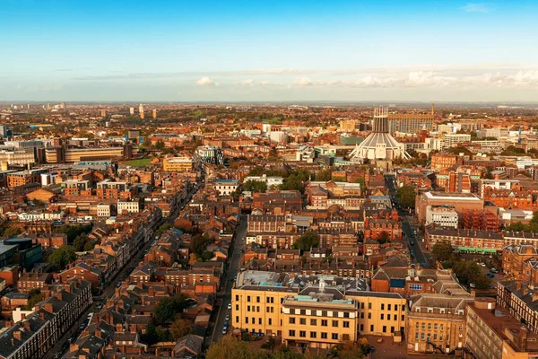 Vista Panorámica Del Horizonte Liverpool Con Edificios Inglaterra Reino Unido —  Fotos de Stock